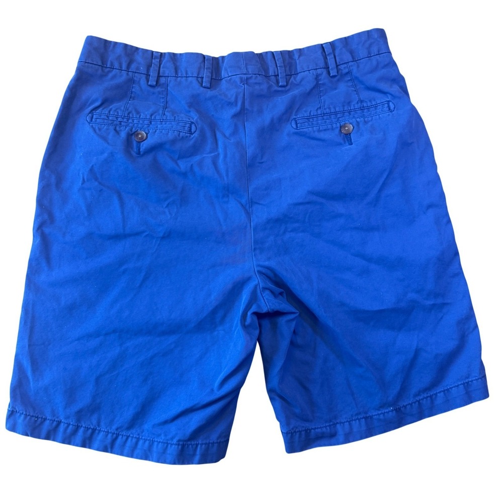 Peter Millar Chino Shorts Mens 34 Blue Flat Front Cotton Blend Casual Golf - Picture 4 of 7